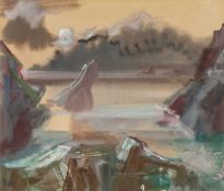 ‡ RAY HOWARD-JONES (1903-1996) gouache on paper - entitled verso 'Te Deum Meditations' on Ffin Y