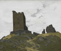 ‡ SIR KYFFIN WILLIAMS RA (1918-2006) oil on canvas - entitled verso 'Castell Dolwyddelan', signed