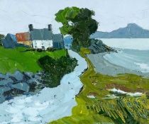 ‡ GWILYM PRICHARD (1931-2015) oil on canvas - entitled verso, 'Ynys' on Martin Tinney Gallery label,
