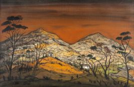 ‡ FRED UHLMAN (British, 1901-1985) oil on canvas - entitled 'A Welsh Landscape - Croesor Valley', 59