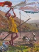 ‡ KEVIN SINNOTT (b. 1947) large exhibition quality oil on canvas - entitled verso 'In the Wind' on