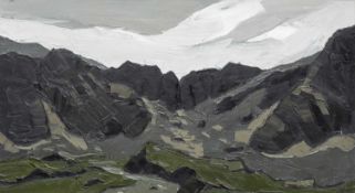 ‡ SIR KYFFIN WILLIAMS RA (1918-2006) oil on canvas - entitled verso, 'Above Ogwen', signed with