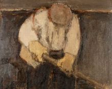 ‡ WILL ROBERTS (1907-2000) oil on board - entitled verso 'Field Worker' on Martin Tinney Gallery