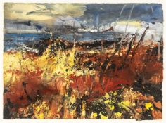 ‡ DAVID TRESS (b.1955) mixed media - entitled verso, 'Coast, Light Briefly' on Albany Gallery label,