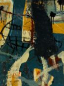 NEALE HOWELLS (b.1965) mixed media on wood panel - entitled verso, 'Black Ship', inscribed and dated