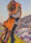 ‡ KEVIN SINNOTT (b.1947) oil on board - entitled verso, 'Close Contact' on Martin Tinney Gallery