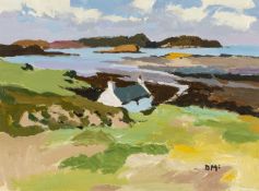 ‡ DONALD MCINTYRE (1923-2009) acrylic - entitled verso, 'Cottage, Ardtun' on Thackeray Gallery