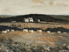 ‡ JOHN KNAPP FISHER (1931-2015) watercolour - entitled verso, 'Pembrokeshire Harvest from Rhoslanog'