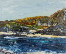 ‡ SION MCINTYRE acrylic on board - entitled verso, 'The Fish House, Ynys Môn' on Ffin y Parc Gallery