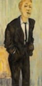 ‡ GLYN MORGAN (1926-2015) oil on panel - entitled verso, 'Teddy Boy' on Arts Council of Great