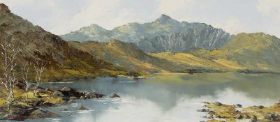‡ CHARLES WYATT WARREN (1908-1993) oil on board - entitled verso, 'Snowdon from Llyn Cwellyn',
