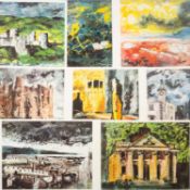 ‡ JOHN PIPER Gregynog Press lithographs - a selection of eight coloured lithographs from 'Deaths and
