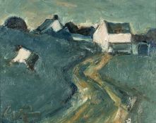 ‡ WILL ROBERTS (1907-2000) oil on board - entitled verso, 'Farmer in the Field, Dyfed', signed