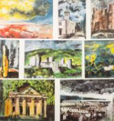 ‡ JOHN PIPER Gregynog Press lithographs - a selection of eight coloured lithographs from 'Deaths and