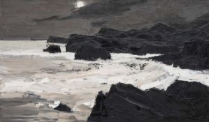 ‡ SIR KYFFIN WILLIAMS RA (1918-2006) large exhibition style oil on canvas - entitled verso 'Rough