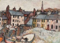 ‡ SELWYN JONES (1928-1998) pen and gouache - entitled verso, 'Holyhead', 25 x 35cms Provenance: