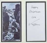 ‡ SIR KYFFIN WILLIAMS RA (1918-2006) print - Ogwen Falls, with personalised message 'Happy Christmas