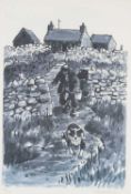 ‡ SIR KYFFIN WILLIAMS RA (1918-2006) limited edition (53/150) print - farmer walking down a