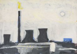 ‡ WILLIAM BROWN (b.1953) oil on canvas - entitled verso, 'Llandarcy', signed and dated verso '90, 39