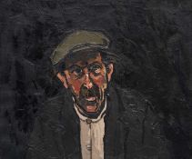 ‡ SIR KYFFIN WILLIAMS RA (1918-2006) oil on canvas - head and shoulders portrait of 'John