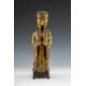 MING DYNASTY GILT LACQUERED BRONZE FIGURE OF AN OFFICIAL, late 17th C, standing in flowing robes - Image 1 of 9