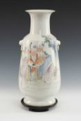 CHINESE FAMILLE ROSE 'FIVE SAGES' PORCELAIN VASE, attributed to Wang Youtang, of shouldered tapering