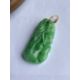 CHINESE JADEITE PENDANT & RATTAN BANGLE, pendant carved as a bamboo stem, apple green tone, yellow - Image 5 of 19