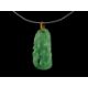 CHINESE JADEITE PENDANT & RATTAN BANGLE, pendant carved as a bamboo stem, apple green tone, yellow - Image 2 of 19