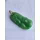 CHINESE JADEITE PENDANT & RATTAN BANGLE, pendant carved as a bamboo stem, apple green tone, yellow - Image 7 of 19