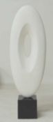 DECORATIVE MOULDED RESIN FREE-STANDING SCULPTURE in the manner of Barbara Hepworth, 123cms (h)