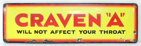 CRAVEN 'A' ENAMEL SIGN, 132 x 36cms Provenance: The collection of Philip Clarkson Comments: chips