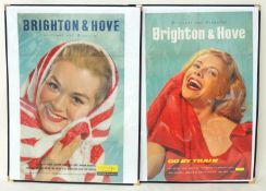 BRITISH RAILWAYS (SOUTHERN) BRIGHTON & HOVE TRAVEL POSTERS, 101 x 63cms Provenance: The collection