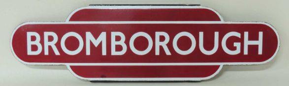 BRITISH RAILWAYS (M) TOTEM SIGN: BROMBOROUGH (HF), 92 x 26cms Provenance: The collection of Philip