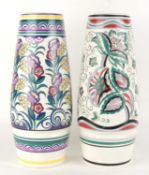 POOLE VASE, decorated by G. Haskins (MK47), 42.5cms (h); together with a similar shaped Poole
