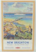 BRITISH RAILWAYS NEW BRIGHTON TRAVEL POSTER designed by Wilcox, printed by Waterlow & Sons, 101 x