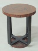 ART DECO WALNUT & EBONISED CIRCULAR OCCASIONAL TABLE, c. 1935, 58 (h) x 51cms (diam.) Provenance: