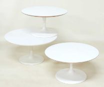 ARKANA STYLE PEDESTAL COFFEE TABLE, with cast aluminium trumpet base (unmarked), 36 (h) x 75.5cms (