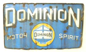 DOMINION MOTOR SPIRIT ENAMEL SIGN, 180 x 105cms Provenance: The collection of Philip Clarkson