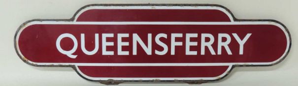 BRITISH RAILWAYS (M) TOTEM SIGN: QUEENSFERRY (FF), 92 x 26cms Provenance: The collection of Philip
