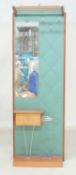 MID-CENTURY MIRRORED & PVC BACKED HALL STAND, probably late 1950s / early 1960s, 186 (h) x 61cms (w)