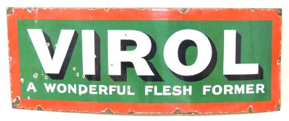 VIROL 'A WONDERFUL FLESH FORMER' ENAMEL SIGN, 123 x 46cms Provenance: The collection of Philip