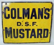 COLMAN'S D. S. F. MUSTARD ENAMEL SIGN, 107 x 122cms Provenance: The collection of Philip Clarkson