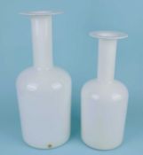 TWO HOLMEGAARD GULVVASES, in white, the larger with original maker's label, 50cms (h) (2)
