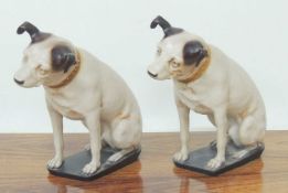 PAIR OF DECORATIVE HMV'S NIPPER THE DOG RESIN FIGURES, modern, 37cms (h) (2) Provenance: The