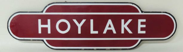 BRITISH RAILWAYS (M) TOTEM SIGN: HOYLAKE (FF), 92 x 26cms Provenance: The collection of Philip