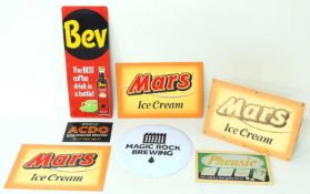 FOUR MODERN MARS ICE CREAM PRINTED ALUMINIUM SIGNS, 30.5 x 46cms; together with four further