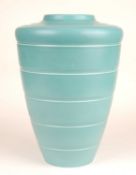 KEITH MURRAY FOR WEDGWOOD: BLUE SHOULDERED VASE, KM factory mark, 29cms (h) Provenance: The