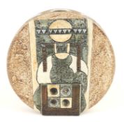 LARGE TROIKA POTTERY WHEEL VASE, base signed and monogrammed 'SW' in black ink, 33cms (h)