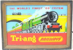 RARE TRI-ANG RAILWAYS ILLUMINATED SHOP ADVERTISING SIGN, in working order, 53.5 (h) x 38cms (w) x
