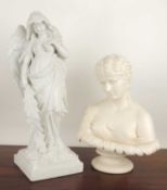 PARIAN BUST OF CLYTIE, restored and on a replacement socle, 35cms (h); together with a Victorian